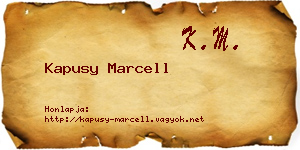 Kapusy Marcell névjegykártya